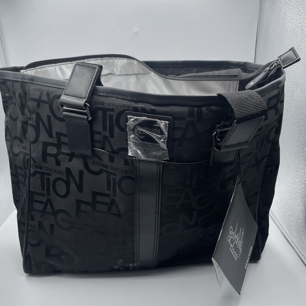 Kenneth Cole Reaction Briefcase Messenger Laptop Bag Unisex Black Double Handle